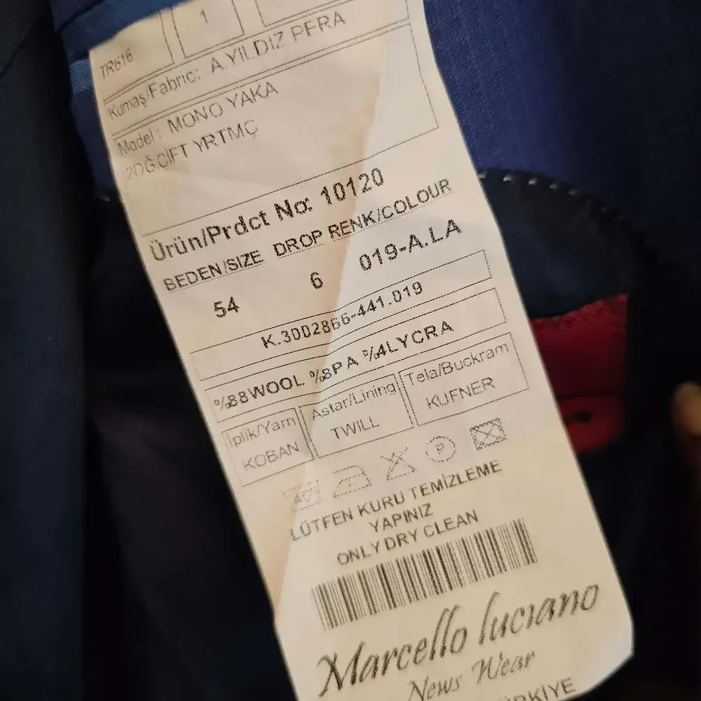 Marcello Luciano Men's Blue Wool Blend Sport Coat Blazer EU 54 US 44R 2 Button